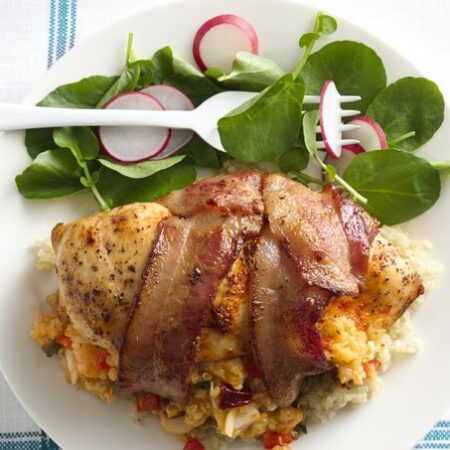 Pechuga Rellena de Mariscos / Chicken breast stuffed with seafood