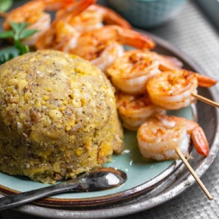 Camaronfongo / Mashed Green Plantain w Shrimp