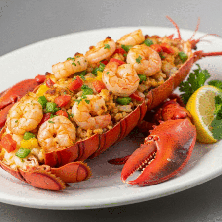 Langosta Rellena de Camarones