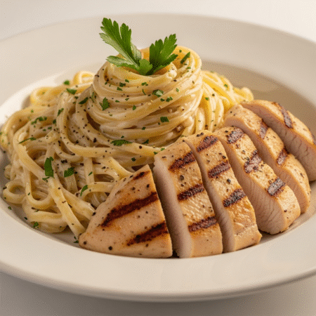Fettuccine Alfredo con Pollo