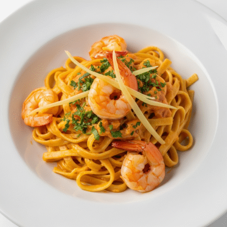 Fettuccine con Camarones