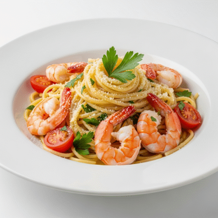 Spaghetti con Camarones